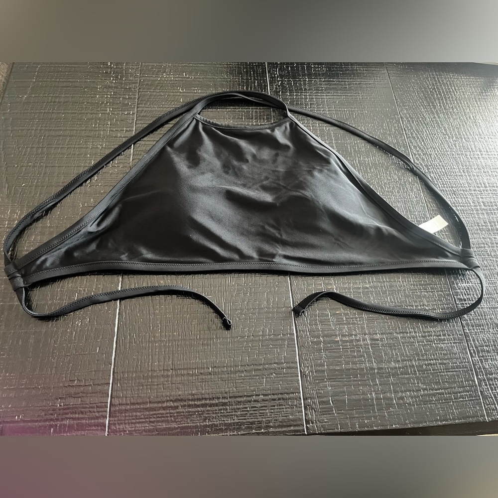 Aerie XL adjustable Black Halter Bikini Top